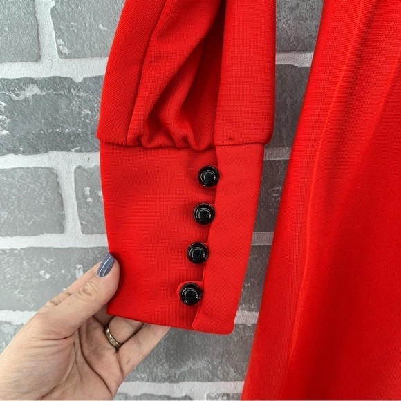 Vintage Vicky Vaughn Crushed Velvet Embroidered Long Sleeve Maxi Dress Small - Picture 5 of 11